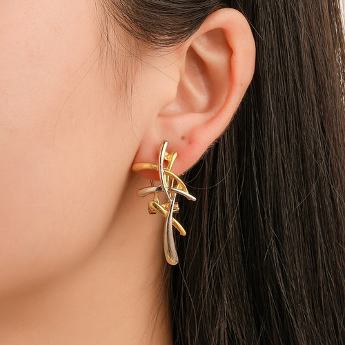 Golden Geometric Earring