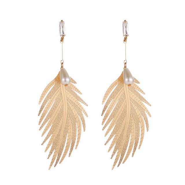Feather Pearl Earrings